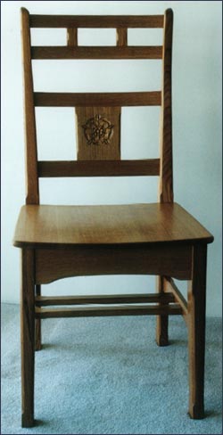 Dining Chair with carved Yorkshir Rose